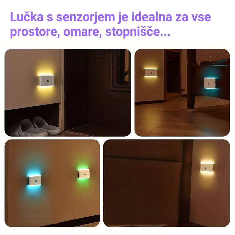 Led RGB lučka s senzorjem - USB polnjenje